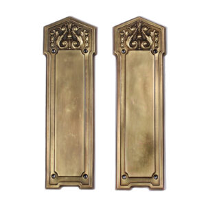 Matching Neoclassical Bronze Push Plates, Early 1900s