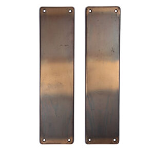Matching Antique Copper Flashed Push Plates, Cast Bronze