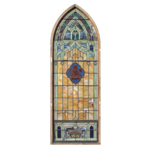 Reclaimed American Gothic Arch Stained Glass Window