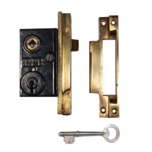 Antique New Old Stock “Rabbeted” Mortise Lock Sets with Shallow Back Set, Norwalk