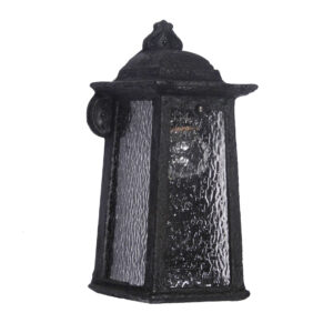 Antique Exterior Cast Iron Sconce with Granite Glass, Early 1900’s