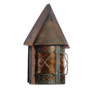 Antique Copper Exterior Tudor Sconce, Mica