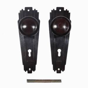 Rare Matching Antique Bakelite Tudor Door Hardware Sets, New Old Stock