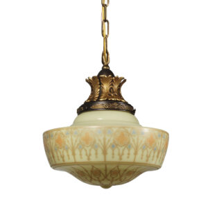Antique Pendant Light with Original Glass Shade