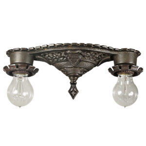 Antique Cast Iron Two-Light Flush Mount Fixture