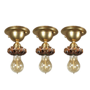Matching Antique Flush-Mount Fixtures, c. 1920