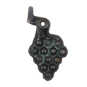 Antique Cast Iron Left-Hand Shutter Dogs with Grape Design, Lag Mount