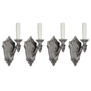 Matching Pairs of Antique Single-Arm Sconces, Signed Riddle Co.