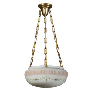 Antique Brass Inverted Dome Chandelier, Flowers
