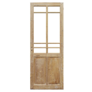 Salvaged 33” Antique Door with Divided Windows