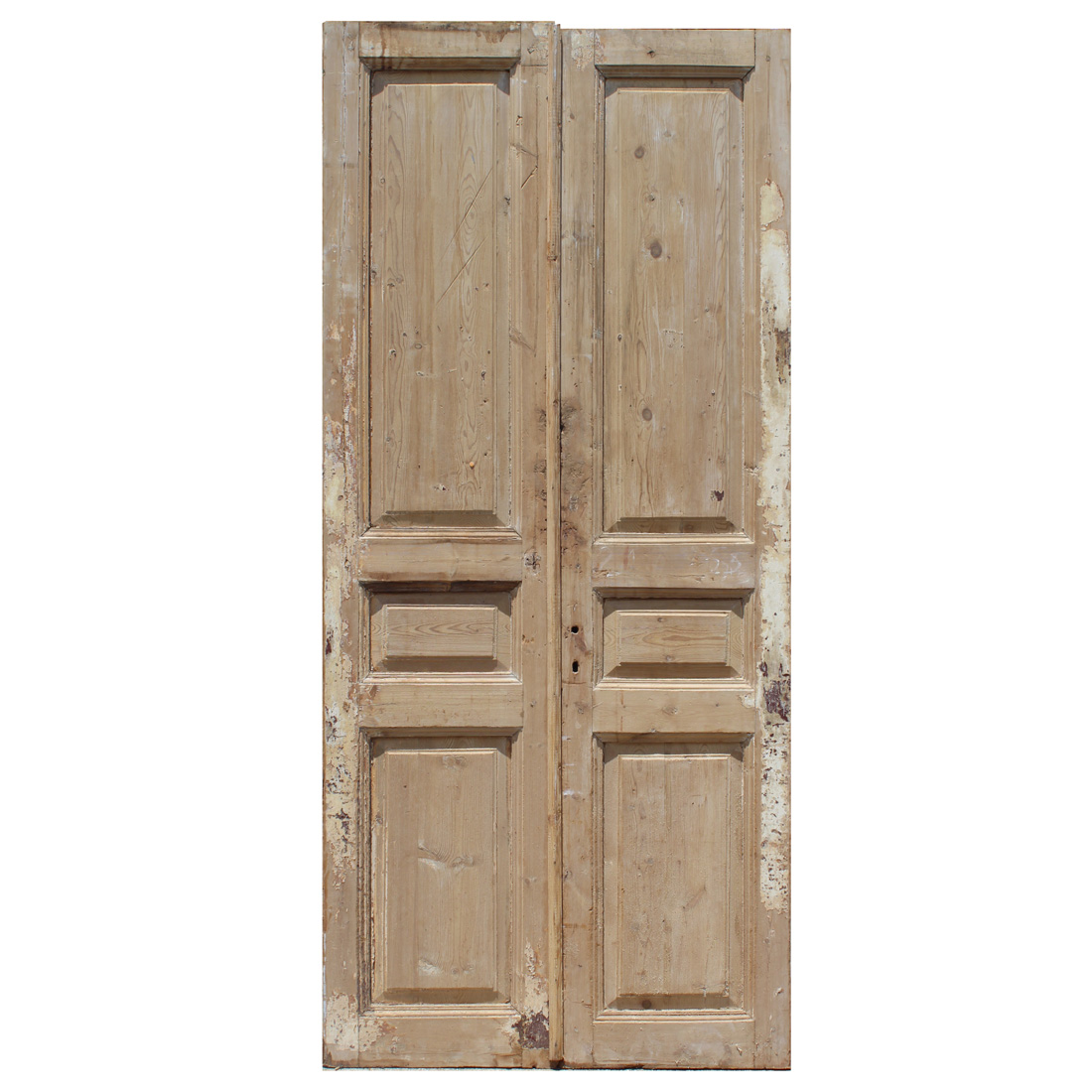 Salvaged Pair of 43″ Solid French Doors, Antique Doors