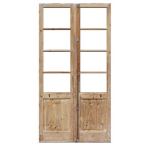 Pair of Reclaimed 43″ French Double Doors with Windows