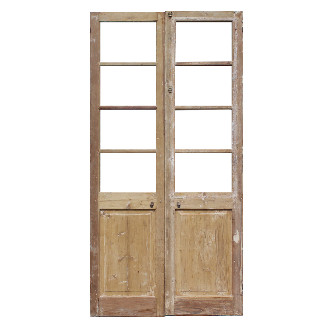 Antique Pair of 44″ French Double Doors with Windows