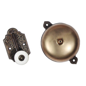 Antique Mechanical Doorbell with Decorative Lever, c. 1874