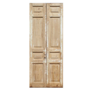 Salvaged Pair of 39″ Solid French Doors, c. 1880