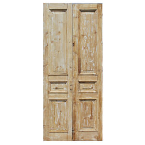 Antique Pair of Reclaimed 41″ Solid French Doors, Late 1800’s