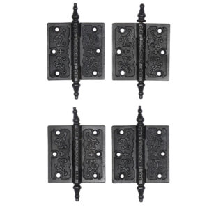 Matching Pairs of Antique 3.5″ Decorative Hinges in Cast Iron