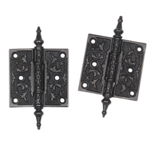 Pair of Antique Decorative Cast Iron 3.5” Hinges