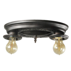 Antique Two-Light Flush Mount Fixture, c. 1920