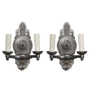 Pair of Double-Arm Antique Art Deco Sconces, c. 1930