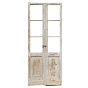 Reclaimed Pair of 40″ French Double Doors with Windows