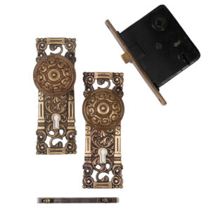 Matching Antique Figural Cast Bronze “Columbian” Door Hardware Sets by Reading