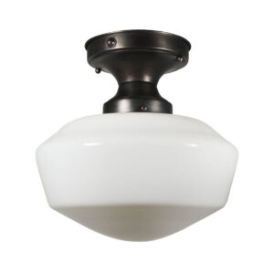 Antique Flush Mount Light with Schoolhouse Shade