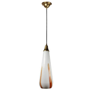 Vintage Pendant Light with Original Glass Shade, Mid-Century Modern