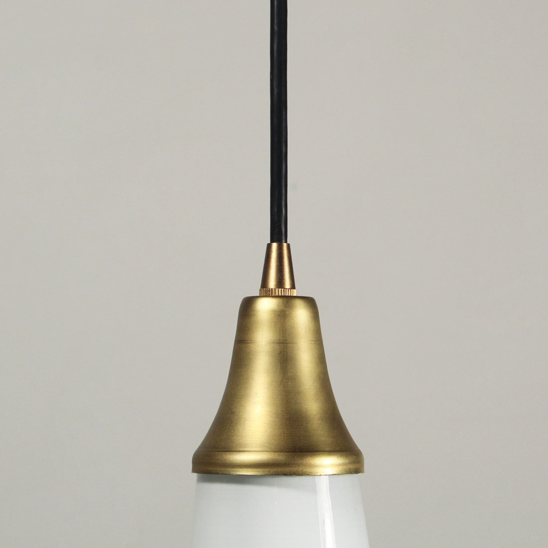 Mid-Century Modern Pendant Light with Glass Shade - Antique