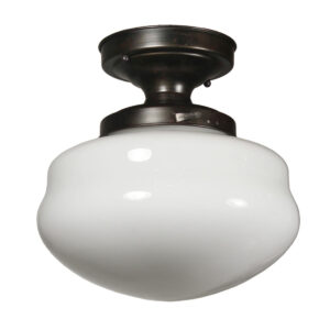 Flush Mount Light with Schoolhouse Shade, Antique Lighting