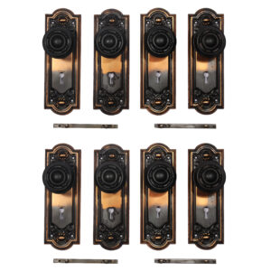 Matching Antique Door Hardware Sets, Copper Flash