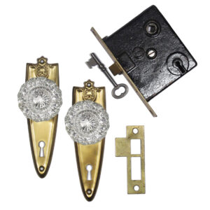 Antique “Lacona” Door Hardware Set with Key by Penn Hardware Co.