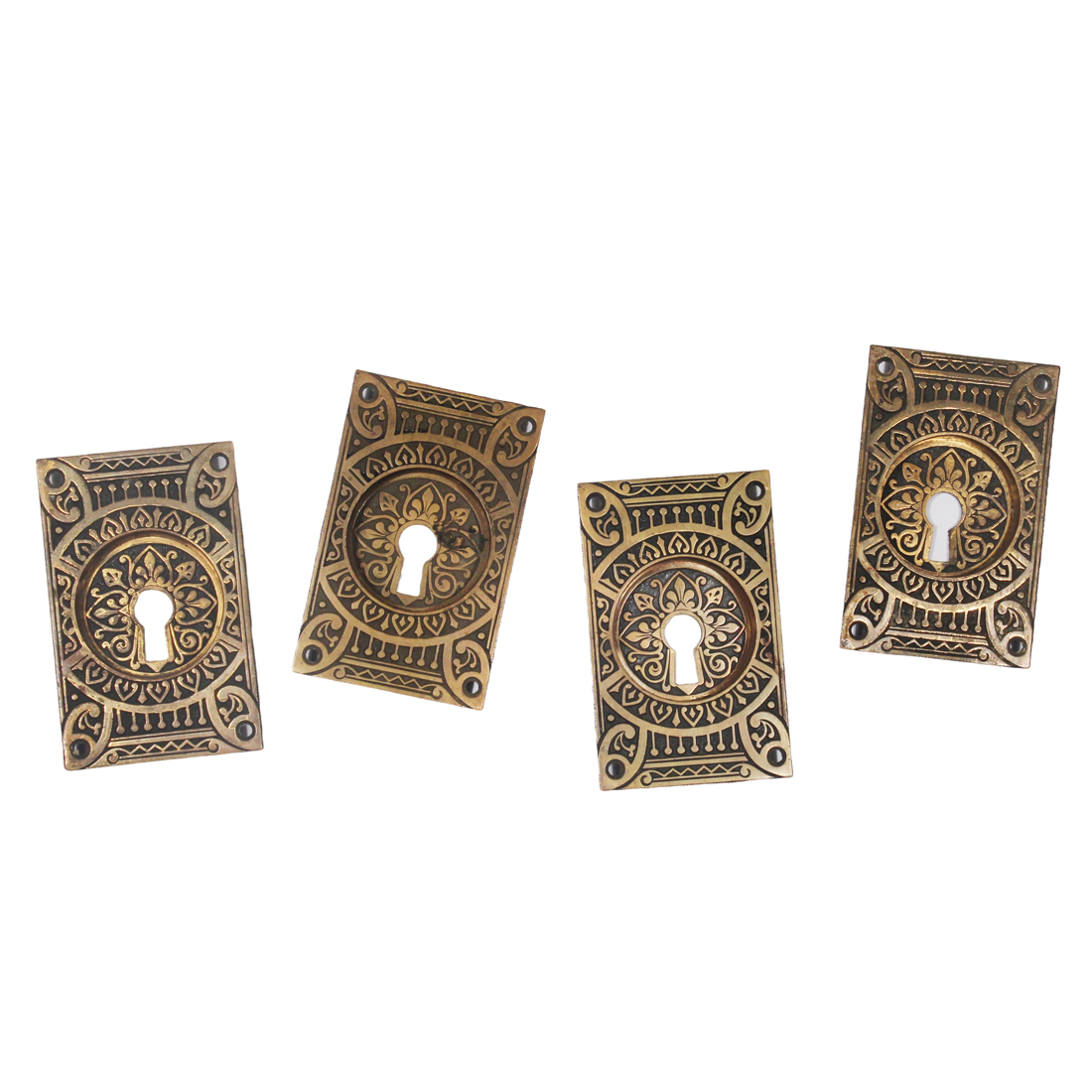 Antique Cast Bronze Pocket Door Hardware Set for Double Doors