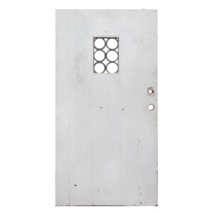 Reclaimed 37″ Exterior Plank Door with Leaded Window from Windsor, Lookout Mountain