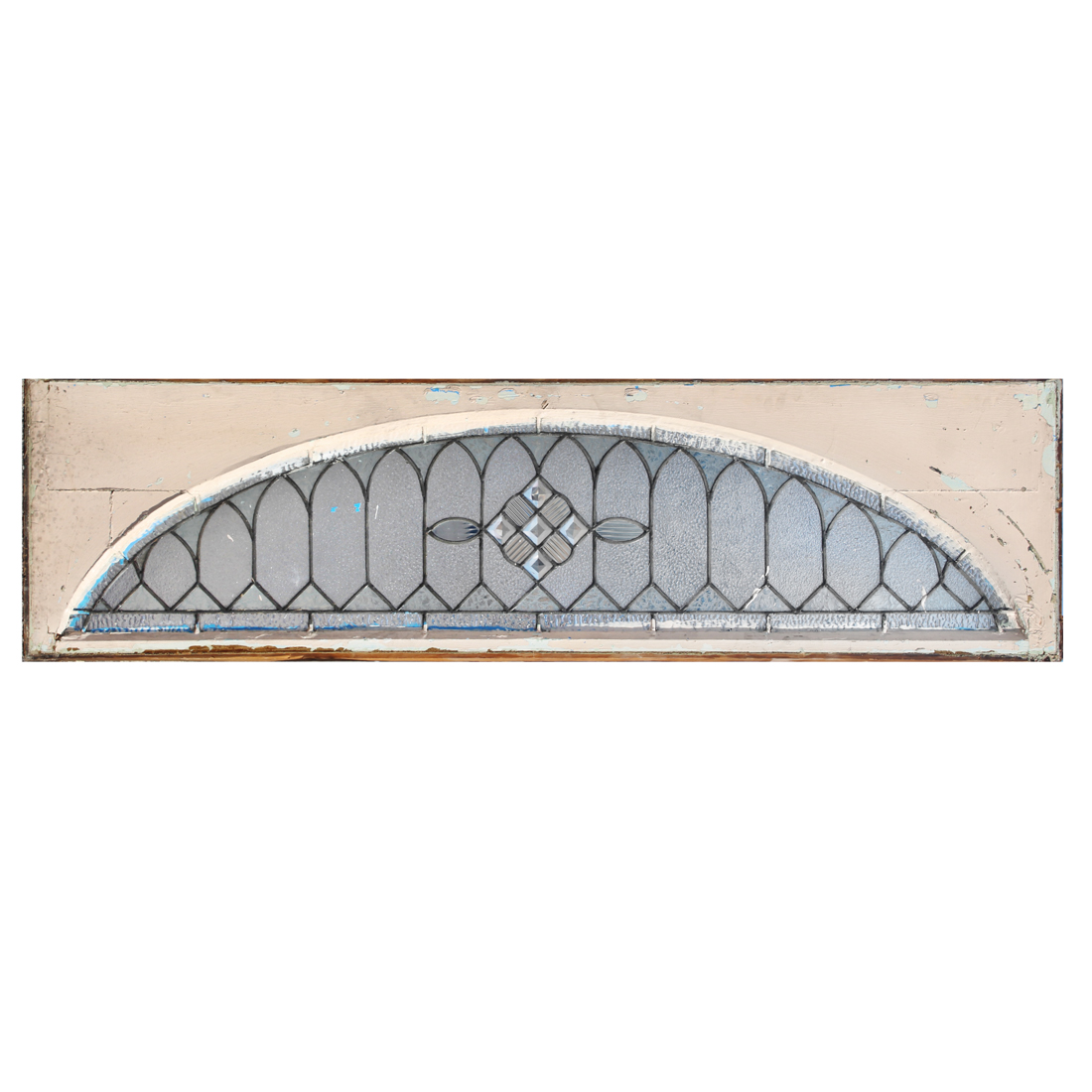Antique Arched American Leaded Glass Window Transom
