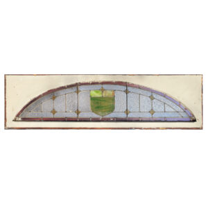 Reclaimed Arched American Leaded Glass Window Transom, Early 1900’s