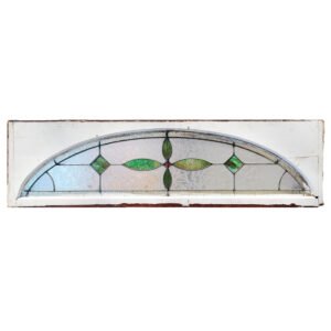 Reclaimed Arched American Stained Glass Window Transom, Antique Windows