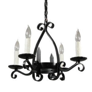 Antique Four-Light Chandelier, Cast Iron