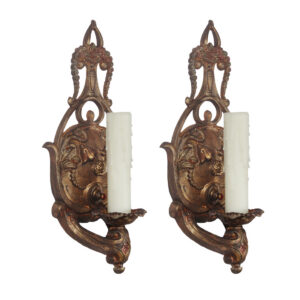 Pair of Antique Sconces by Brandt MFG Co., Polychrome
