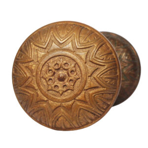 Antique Brass Decorative Doorknob Set by Corbin, c. 1875