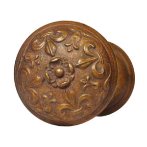 Antique Cast Bronze “Florentine” Door Knob Set by Branford, c. 1893