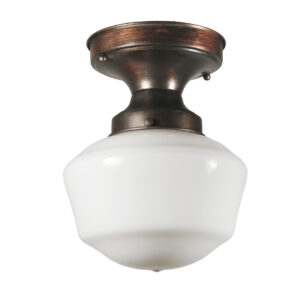 Flush Mount Light with Schoolhouse Shade, Antique Lighting