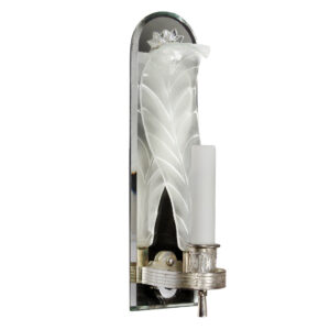 Antique Mirrored Sconce with Glass, c. 1930