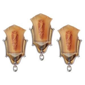Art Deco Slip Shade Sconces, Antique Lighting