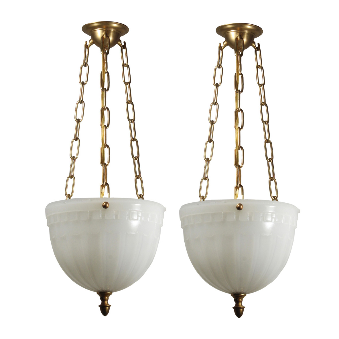 Antique Neoclassical Inverted Dome Lights by Brasco Lite & Luminous Unit Co.