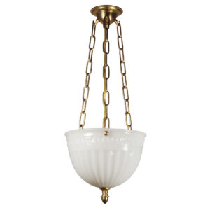 Antique Neoclassical Inverted Dome Light by Brasco Lite & Luminous Unit Co., Greek Key Antique Neoclassical Inverted Dome Light by Brasco Lite & Luminous Unit Co., Greek Key