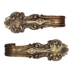 Pair of Decorative Antique Brass Curtain Tie Backs, c. 1910