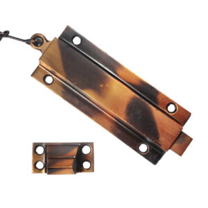 Antique “Japanned” Bronze Surface Mount Head Bolts & Catches, New Old Stock