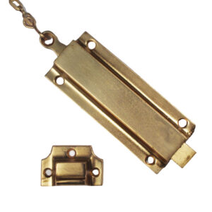 Antique Cast Bronze Surface Mount Head Bolt & Catch, New Old Stock