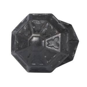 Unusual Antique Cast Iron Octagonal Door Knob Set